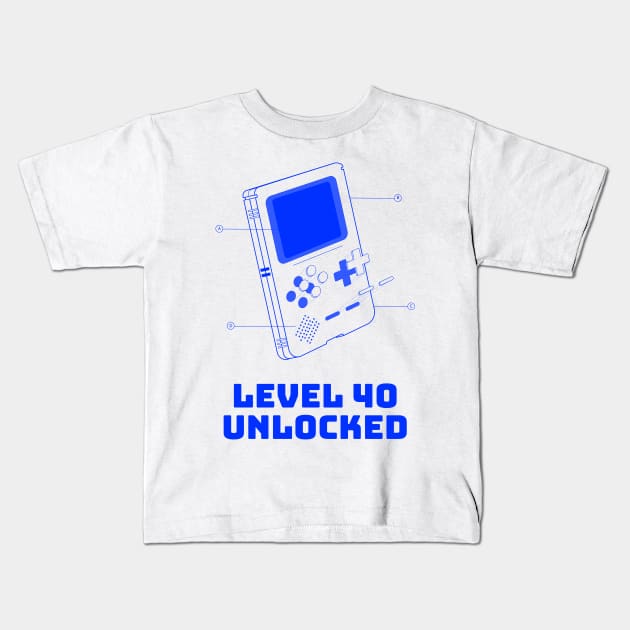 Level 40 Unlocked Kids T-Shirt by Hunter_c4 "Click here to uncover more designs"